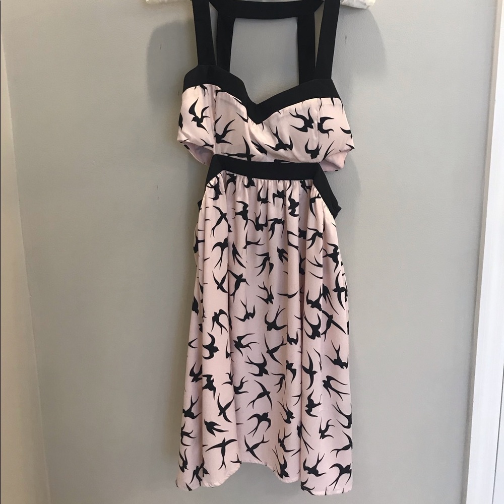 Printed semi-formal dress with side cutout (SM)